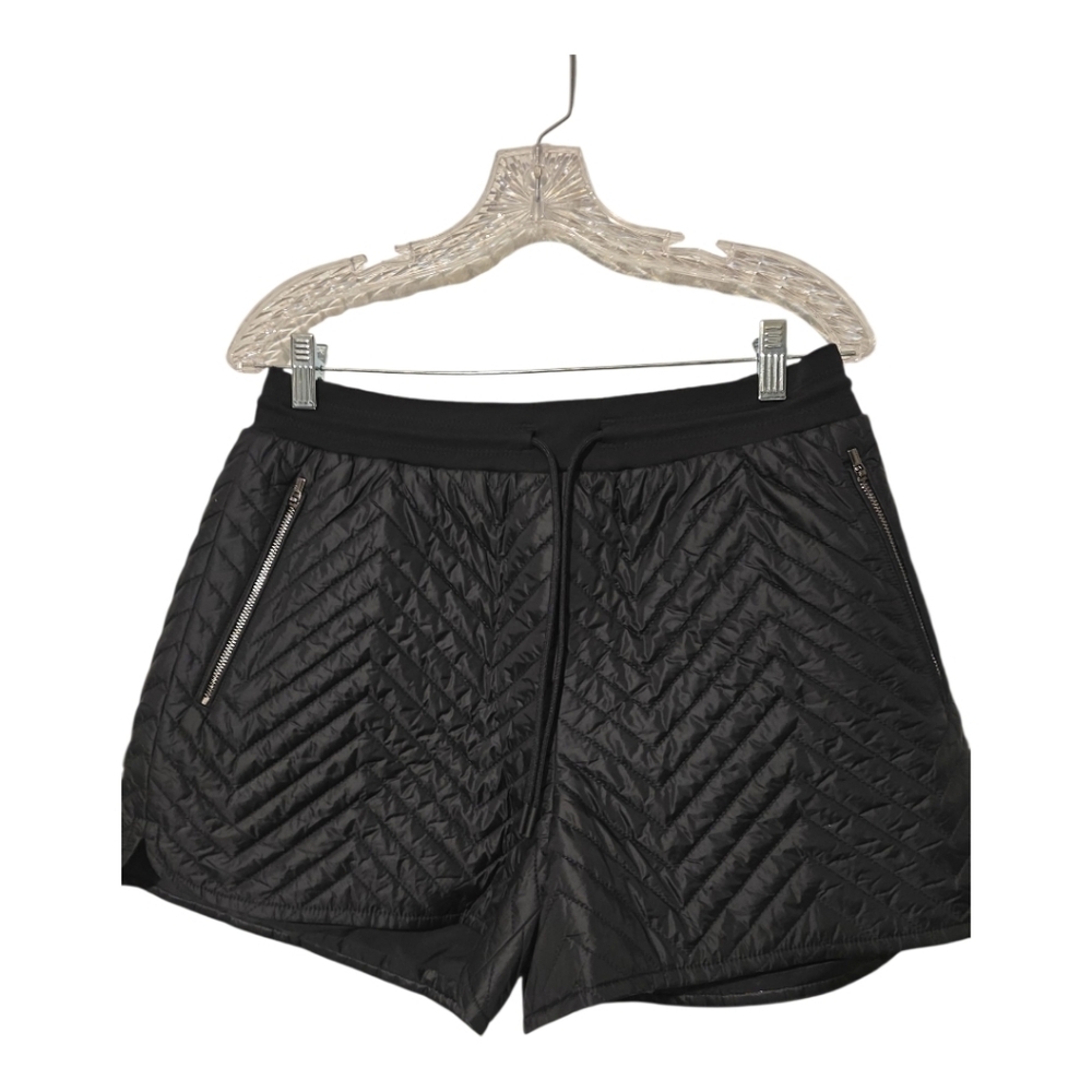 Athleta Apres Ski Black Quilted Shorts